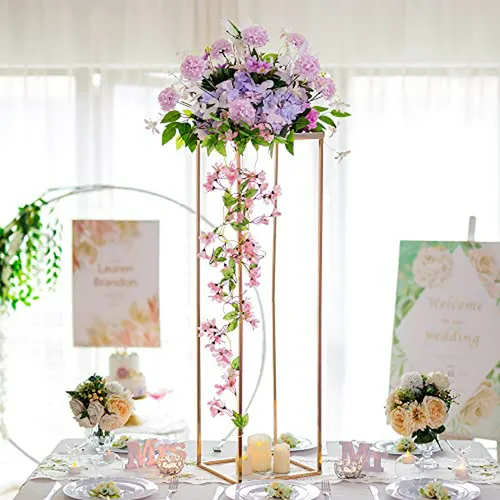 Soporte Floral Dorado Para Bodas - 2 Pcs De 39 4in Vases