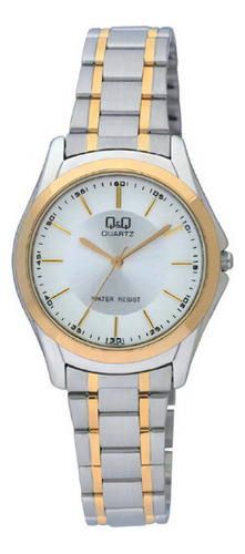 Reloj Q&q Qyq Q207j401y Casual Acero Mujer Dama + Estuche Color De La Correa Bicolor