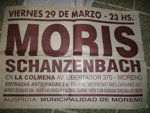 Afiche Moris  Y Schanzenbach