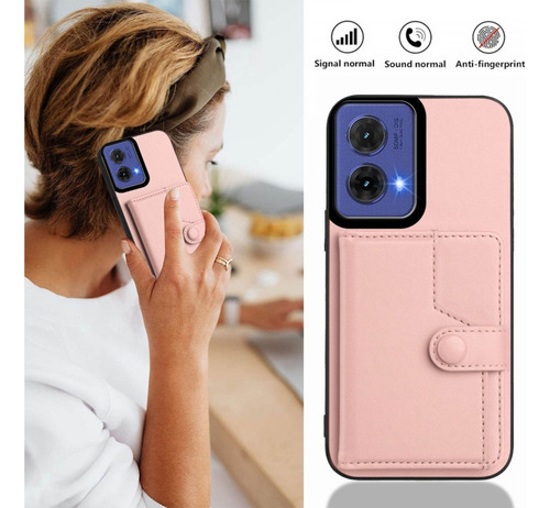 Compatible Funda Rfid Con Bolsa De Tarjetas For Motorola Edge 50 Pro P