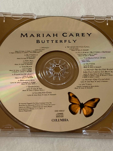 Mariah Carey / Butterfly Cd Incl Mi Todo 15 Tracksimpecable (Usado)