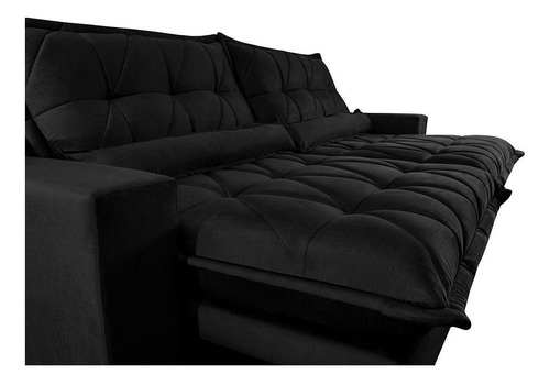 Cama InBox Sofá Retrátil,reclinável,pocket Cama Inbox Soft 2,12m Preto