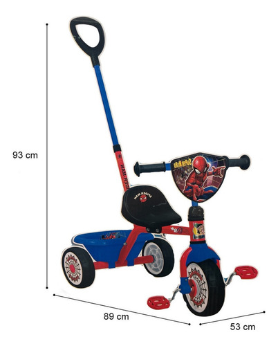 Triciclo Spiderman Multifuncional Apache Triciclo Bp-tsm Rojo - Azul