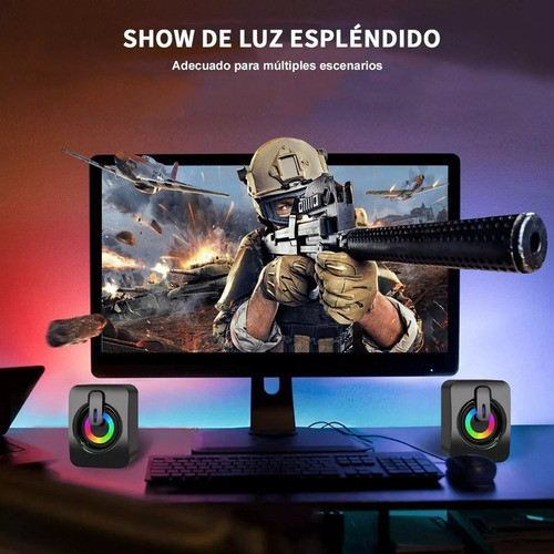 Bocinas Para Pc Computadora Escritorio Altavoz Rgb Subwoofer