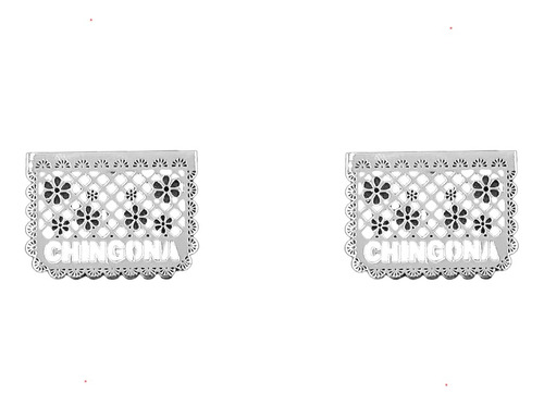 Aretes Chingona Papel Picado Plata 925 Con Envio