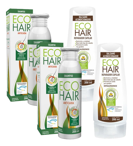Combo Eco Hair Shampoo Y Acondicionador Anticaida 2 X 200ml
