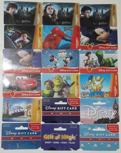 Gift Card Disney World Colección Original Usa Lote X 18