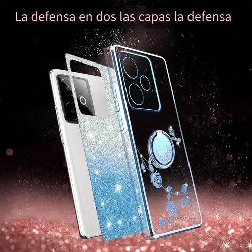 Funda Con Diseño De Flores Brillantes Para Motorola E14, Soporte A Prueba De Golpes