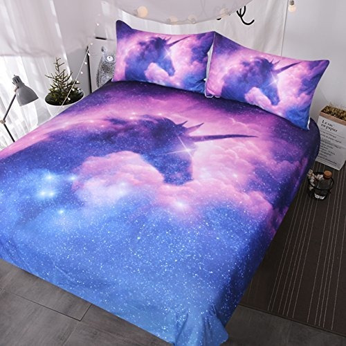 Blessliving Galaxy Unicorn Bedding Kids Girls Funda Nórdica