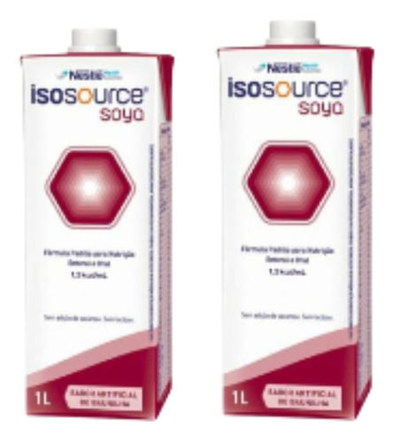 Kit 2 Unidades Isosource Soya 1l Baunilha Nestlé Original