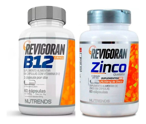 Revigoran Vitamina B12 + Revigoran Zinco - Nutrends Sabor Sem Sabor