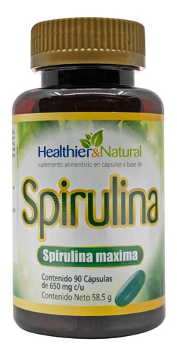 Spirulina Máxima Espirulina Healthier & Natural 90 Cápsulas