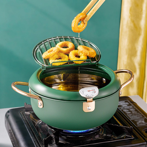 Olla Para Freidora, Sartén Con Aceite Extraíble Verde 24cm