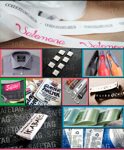 100 Etiquetas Tela Ropa Coser Fasco Saten Raso Gross Grifas