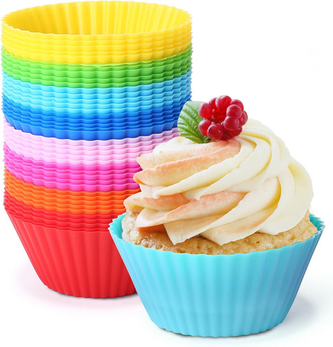 Paquete De 40 Tazas De Silicona Para Hornear Cupcakes Y Muff
