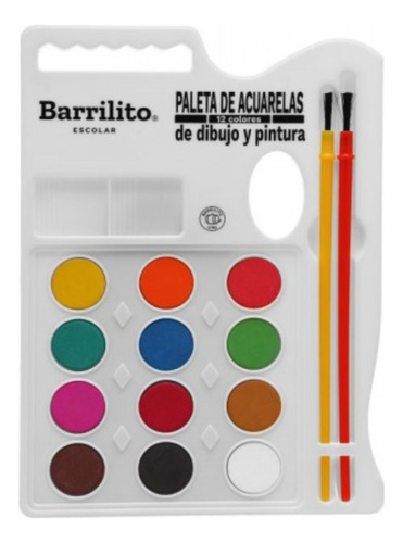 Paleta De Acuarelas De Dibujo Y Pintura + Dos Pinceles ACP12