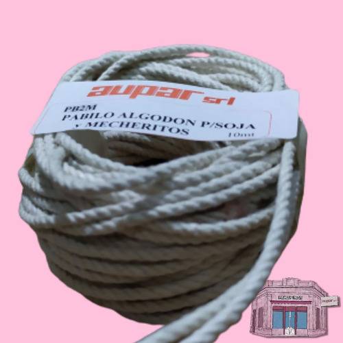 Imagen 4 de 9 de Pabilo 100% Algodón Eco P/cera De Soja Extra Grueso X 10mts