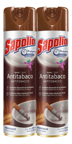 Sapolio Antitabaco Elimina Olores - 360cc - Pack X2
