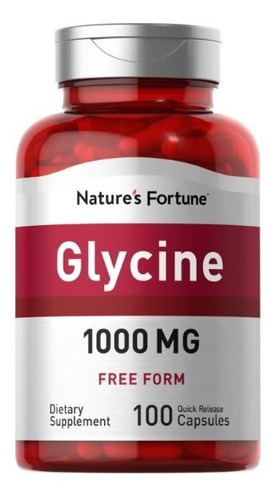 Glicina Glicine 1000 Mg 100 Cáps Piping Rock Gran Amioacido