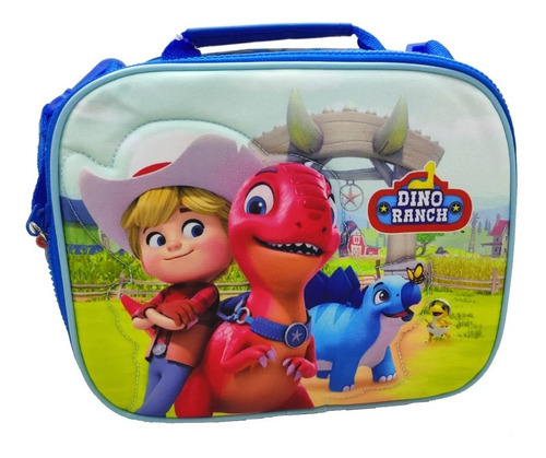 Lunchera Térmica Escolar Dino Ranch Lonchera Infantil Wabro Color Rojo