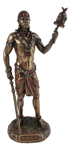 Acabado Bronce Elegua Africana Dio Orisha Estatua Santeria