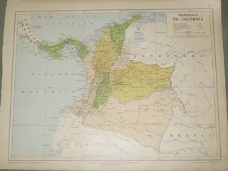 Mapa Antiguo De La Republica De Colombia