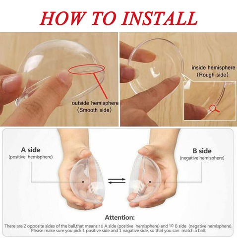 20 Esferas Transparentes Rellenables 8 Cm Para Decoración Na