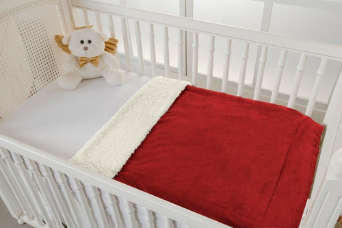 Cobertor E Saida De Maternidade Vermelho Unisex Berço Bebe