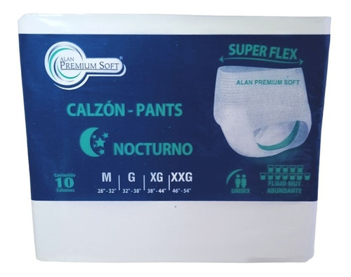 Calzon Desechable   Adulto  Nocturno Talla  Xxl  40 Piezas V