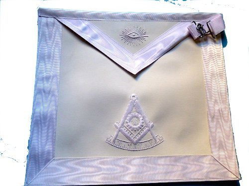 Delux White Past Master Delantal Bordado Blanco Hilo Sedado