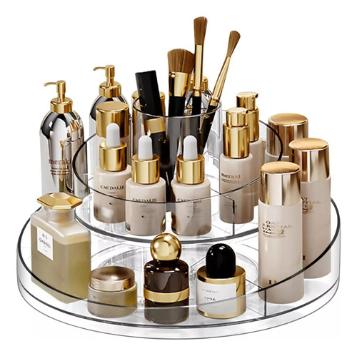 Organizador Acrilico Maquillaje Giratorio 360 Baño 3 Niveles