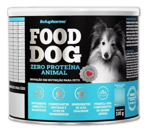 Food Dog Zero Proteína Animal Cães Botupharma Pet Line 100g