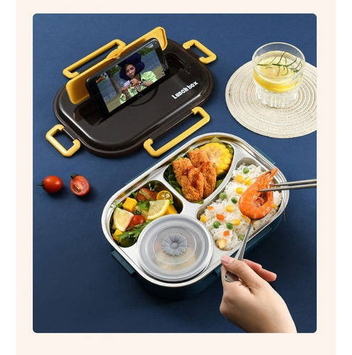 Fiambrera Acero Inoxidable 304 Caja Bento Separada Portátil