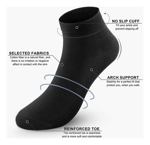 Pack 12 Pares De Soquetes Medias De Algodon Unisex Blanco Unisex 35 - 40