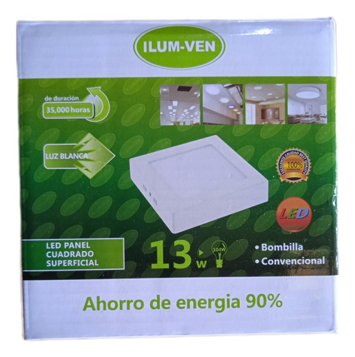 Lámpara Led Cuadrada Superficial 13w Ilum-ven 2und 