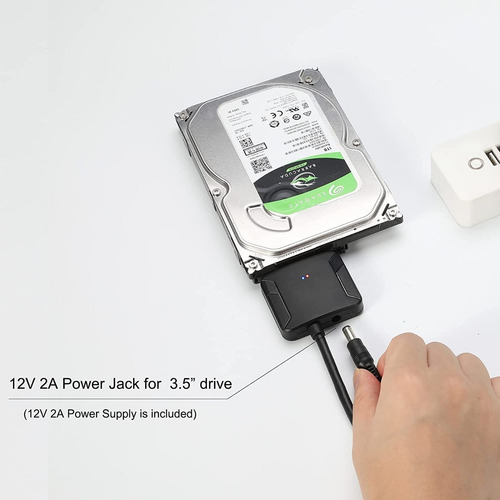 Imagen 5 de 10 de Cable Adaptador Sata 2.5 / 3.5 A Usb 3.0, Con Fuente, Hdd