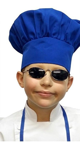 Chefskin Chef Seta Sombrero Niños Niños Azul Ajustable