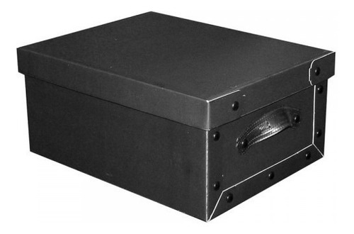 Caja Baulera Negra Organizadora Mediana 39x30x18cm