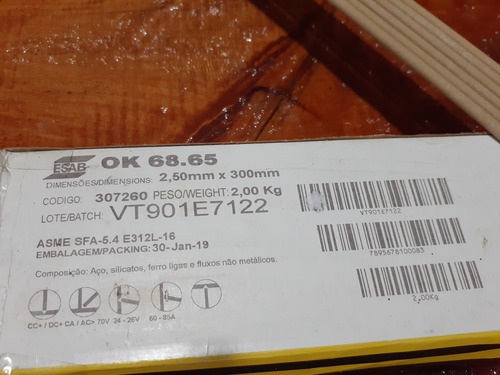 Electrodo Esab E3012-16 De2mm Y E309l Para Inoxidable 18kg Plateado (Usado)