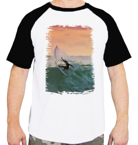 Camiseta Raglan Surf Surfista Onda Manobra 34