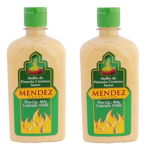 Kit Molho De Pimenta Mendez 450ml 02 Cremosa Suave