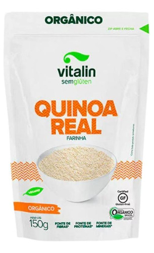 Kit 2x: Farinha Quinoa Real Orgânica Sem Glúten Vitalin 150g