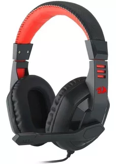 Fone de ouvido on-ear gamer Redragon Gamer Ares H120 preto e vermelho
