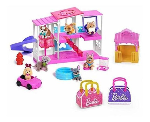 Barbie Deluxe Pet 15 Piezas Set Pets Pink Dream House!