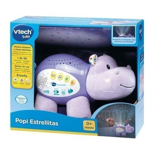 Imagen 1 de 5 de Proyector Bebe Popi Estrellitas Vtech Hipopótamo 180922