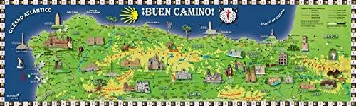 Mapa Mural Camino De Santiago Ilustrado Castellano (100x30).