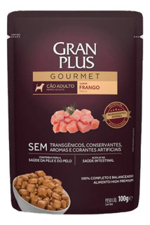 Ração Úmida Cães Adultos Gourmet Frango Sachê 100g Granplus