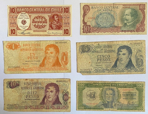 Billetes 6 Chile Argentina Uruguay, 10 Pesos, Bl221