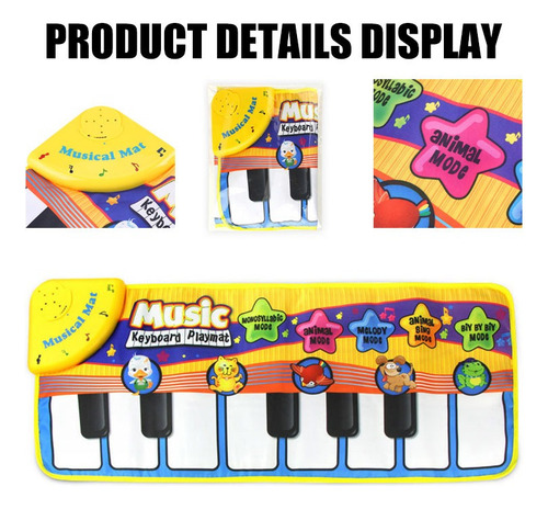 Alfombra De Gateo Con Juego De Música Piano Electrónico Bebé
