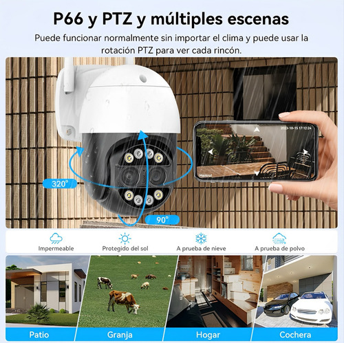 Camara Seguridad Exterior 4mp Doble Lente Zoom 8x Ovnif Wifi Color Blanco